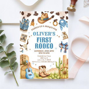 Convite Vaqueiro de Rodeio Western Primeiro Rodeio Anivers
