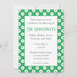 Convite Várias Bênçãos de Bebê Verde e Branco