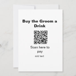 Convite varrido QR scan para pagar uma bebida ao noivo pad