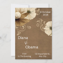 Convite Vaso bege e marrom antigo