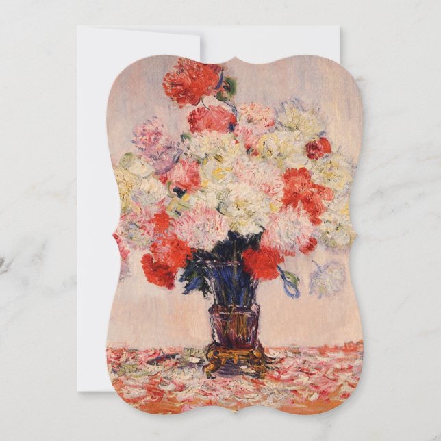 Convite Vaso de Peonies Monet de Chá de panela de Belas Ar (Frente)