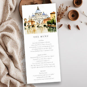 Convite Vaticano Roma Itália Paisagem Paisagem Menu Card
