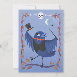 Convite Vazio Bonito de Halloween Raven Crow DIY