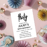 Convite vazio branco minimalista trinta e aniversário de 3<br><div class="desc">Personalize sua celebração de marco com convites para aniversário de 30 anos de Vazio!" Estes convites oferecem uma canvas para você adicionar seu toque exclusivo à celebração do seu aniversário de 30 anos. Com um espaço de vazio para seus detalhes pessoais, você pode personalizar esses convites para refletir seu estilo...</div>