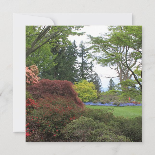 Convite Vazio com uma bela foto de jardim (Frente)