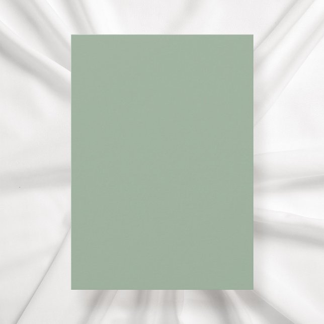Convite Vazio comum - Casamento verde de 5" x 7" (Blank sage green wedding invitation)