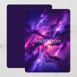 Convite Vazio Cósmico Neon Violeta