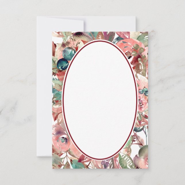 Convite Vazio de laranja aquarela floral casamento (Frente)