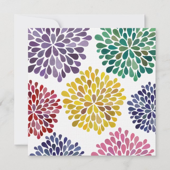 Convite Vazio Do Rainbow Blossoms Preenchido Em Qualquer C (Frente)