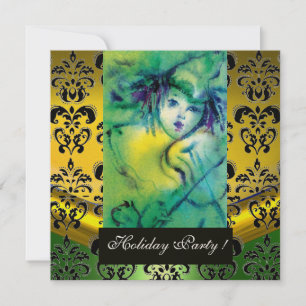 CONVITE VAZIO EM VERDE, AMARELO, NEGRO GEM MONOGRAMA