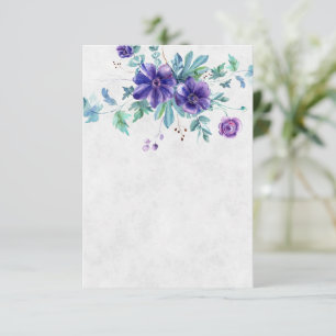 Convite Vazio Orçamento Casamento floral com aquarela púrp