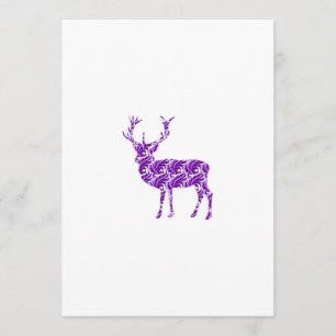 Convite Veado Cervo de Damasco Roxo