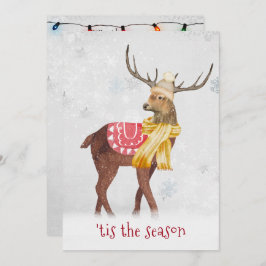 Convite Veado de Natal em Flocos de Neve