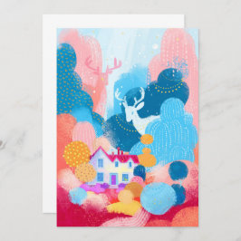 Convite Veado Mágico, Casa Fofa e Pato Pequeno