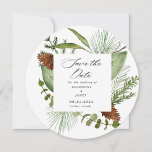 Convite vegetação de inverno elegante salve a foto da data