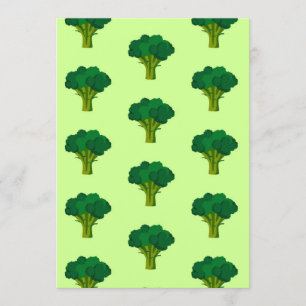 Convite Vegetal de Brócolis Verde Comida Saudável Veggie
