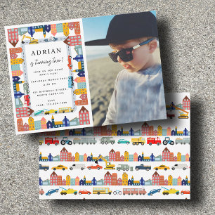 Convite Veículos de Transporte Urbano Caminhão Foto de Ani