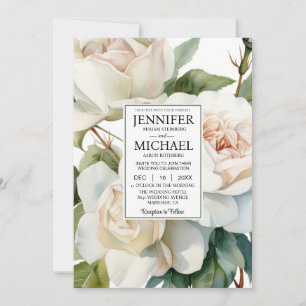 Convite VEJA BACK All-In-One White Roses Casamento