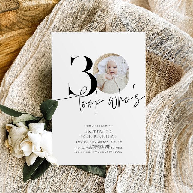 Convite Veja quem é 30 aniversário de 30 anos de fotos sim (Criador carregado)
