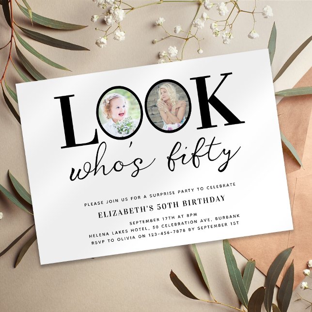 Convite Veja quem é a 50ª Festa de aniversário da Foto (Criador carregado)
