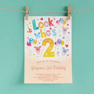 Convite Veja quem é o segundo aniversário