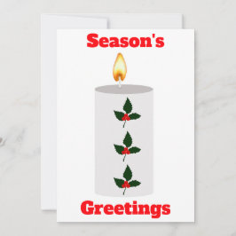 Convite Vela Branca de Saudações da Estação com Holly Card