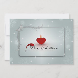 Convite Vela de Natal e Flocos de Neve Duplos