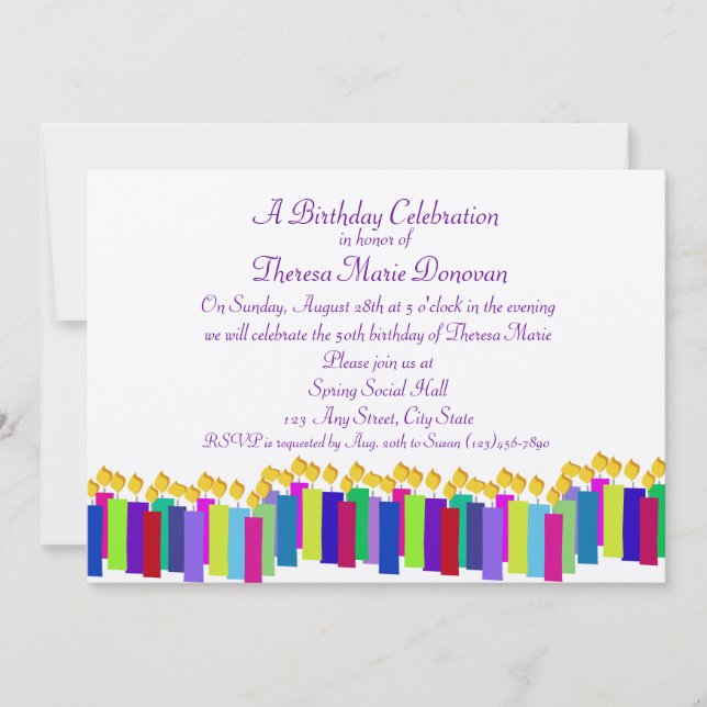 Convite Velas de Aniversário (Frente)