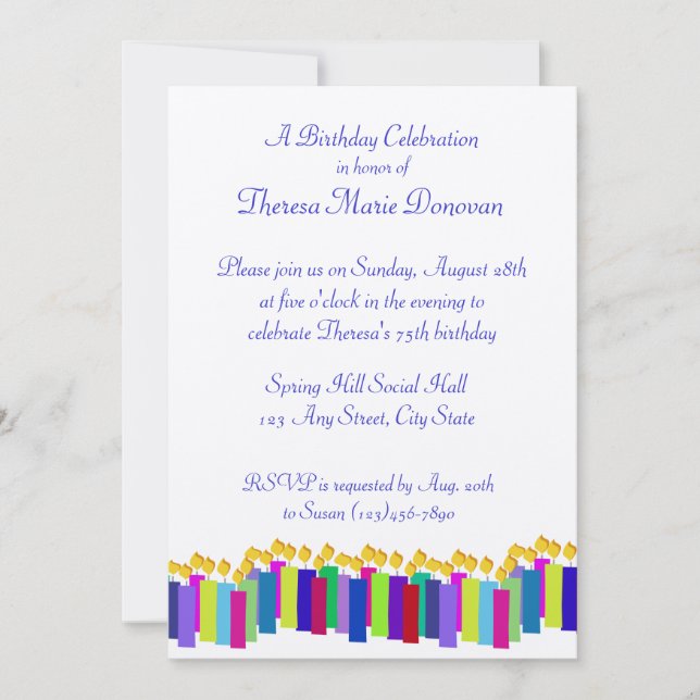 Convite Velas de Aniversário (Frente)