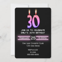 Velas de aniversário de 30 anos
