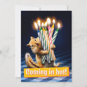 Convite Velas de Aniversário de Esquilo