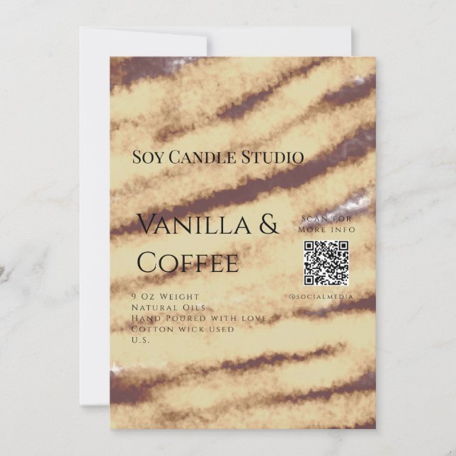 Convite Velas de café de baunilha adicionar barramento QR (Frente)