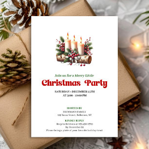 Convite Velas de Decoração de Natal Rústico