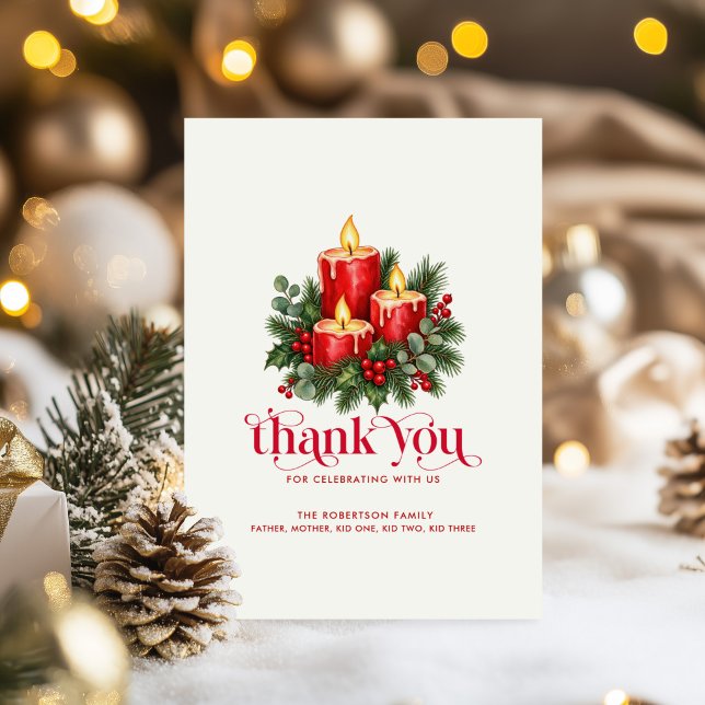 Convite Velas de Natal & Decoração de Azevinho (Criador carregado)