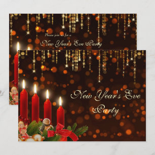 Convite Velas de Natal e Luzes de Ano Novo