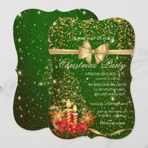 Convite Velas de Natal Elegantes, Festa da Empresa da Árvo