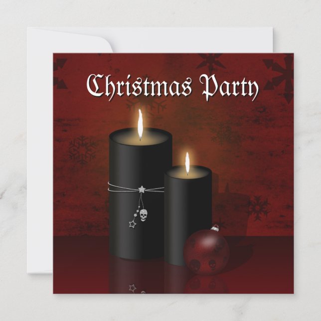 Convite Velas de Natal Góticas Enfeite (Frente)