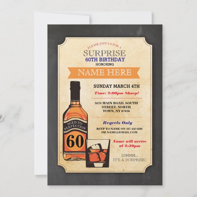 Convite Velhice a Perfecção Aniversário Cheers Whisky Invi (Frente)