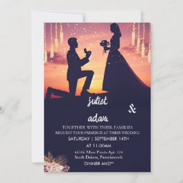 Convite Velho boho moderno e elegante Casamento Twilight