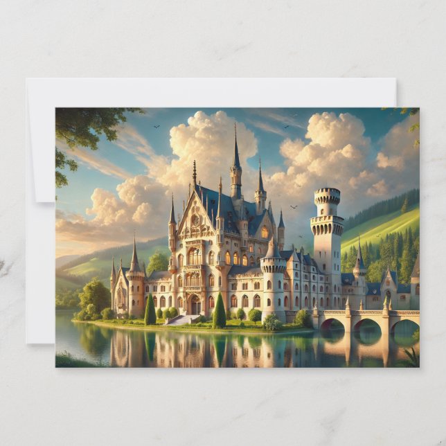 Convite Velho castelo majestoso (Frente)