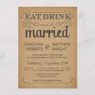 Convite velho do casamento do pergaminho da