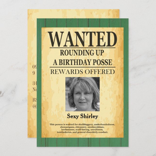 Convite Velho Oeste queria Poster mulheres 🤠 50º aniversá (Frente/Verso)
