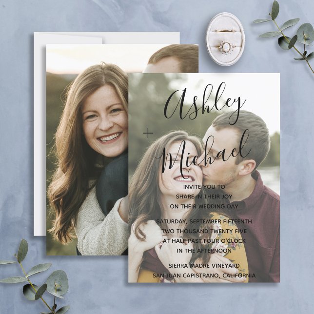 Convite Vellum Parecem Casamento Fotográfico Preto Manchad (Criador carregado)