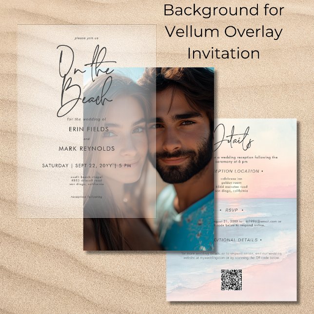 Convite Vellum Photo Background Wedding (Criador carregado)