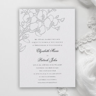 Convite Velo de Orquídea Formal Tradicional Casamento Marf