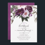 Convite Velvet Bat Mitzvah<br><div class="desc">A mão floral violeta e ameixa pintou o convite do morcego mitzvah com uma tipografia elegante.</div>