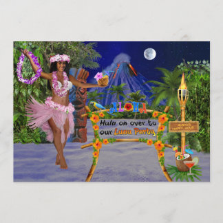 Convite Vem Dançar Hula Para Nossa Festa Luau