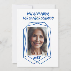 Convite Ven A Celebrar mis 68 Años Fiesta de Cumpleaños