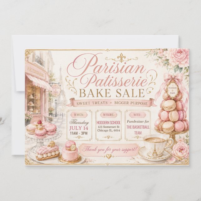 Convite Venda de Bolos da Padaria Parisiense (Frente)