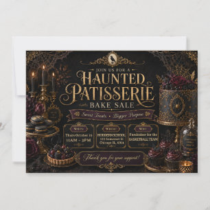 Convite Venda de Bolos da Patisserie Assombrada de Hallowe